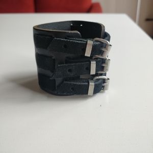 Black leather cuff